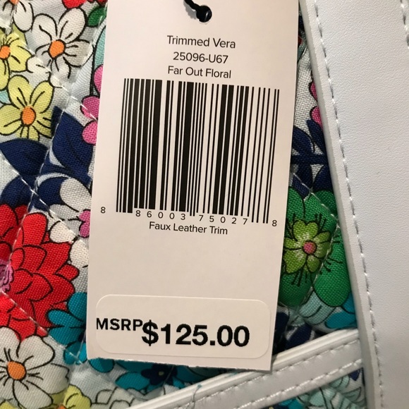 Vera Bradley Far Out Floral Trimmed Vera Tote Bag - Picture 7 of 7